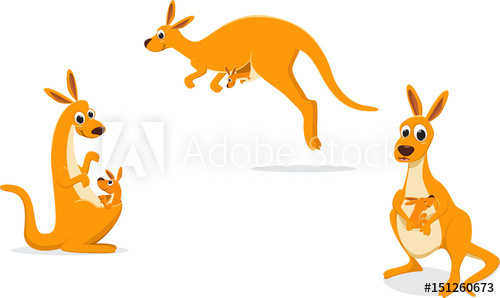 500x298 Illustration Of Mother Kangaroo With Her Baby