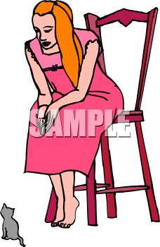 228x350 Girl With A Baby Kitten