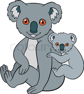 284x320 Cartoon Koala. Vector Clip Art. Farm Animals. Animal