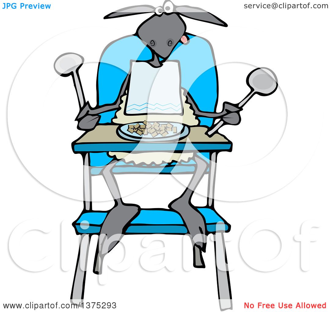 1080x1024 Cartoon Clipart Of A Baby Lamb Sitting In A High Chair And Wearing