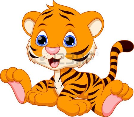 450x392 Cute Baby Tiger Cartoon Stock Vector Cuties