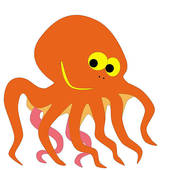 170x170 Orange Octopus Clipart