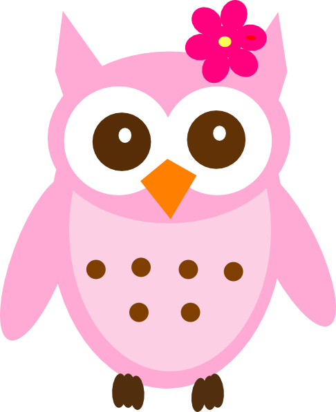 486x597 Pink Baby Owl Clip Art