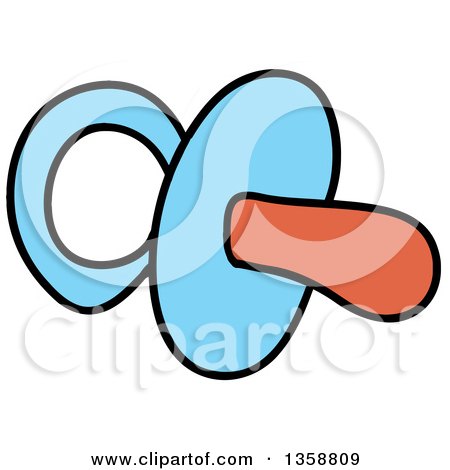 450x470 Clipart Of A Cartoon Blue Baby Pacifier