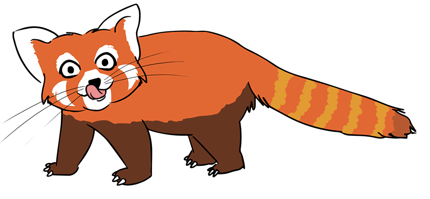 863x400 Free Red Panda Clipart Image