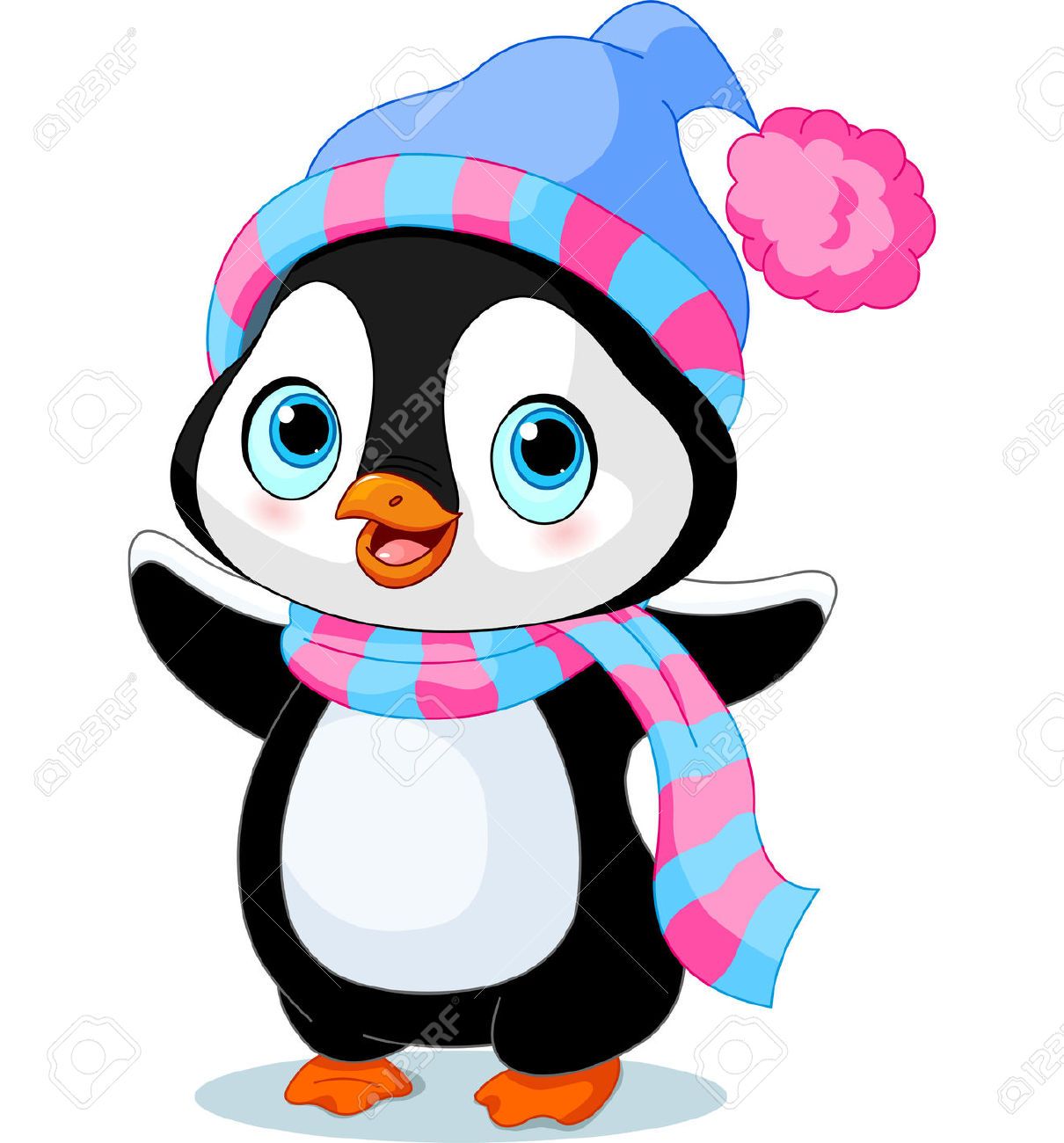 1210x1300 Cute Winter Penguin With Hat And Scarf Stock Vector School Nurse
