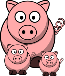 252x297 Momma Pig With Baby Pigs Clip Art