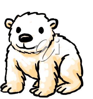 327x350 Picture Of A Baby Polar Bear Sitting Down In A Vector Clip Art