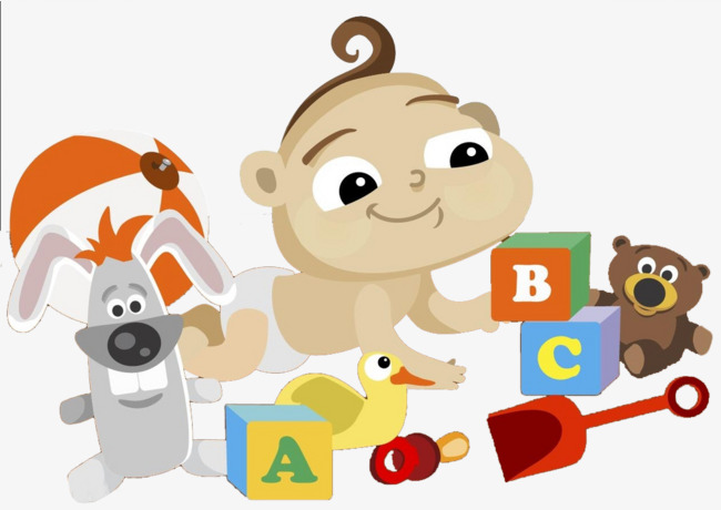 650x460 Baby Playing Toy Building Blocks, Bear, Puppy, Balloon Png Image
