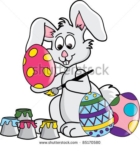 450x467 Simple Easter Rabbit Clipart