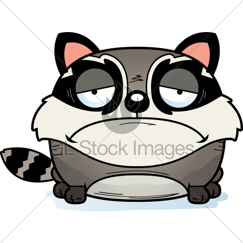 500x500 Cartoon Sad Raccoon Gl Stock Images