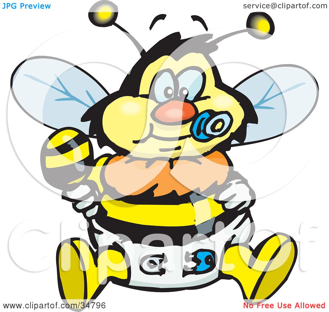 1080x1024 Clipart Illustration Of A Baby Bumble Bee Character In A Diaper