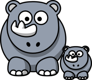 300x261 Rhino Baby Clip Art