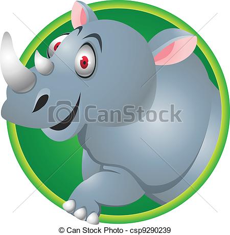 450x459 Vector Illustration Of Rhino Cartoon Eps Vectors