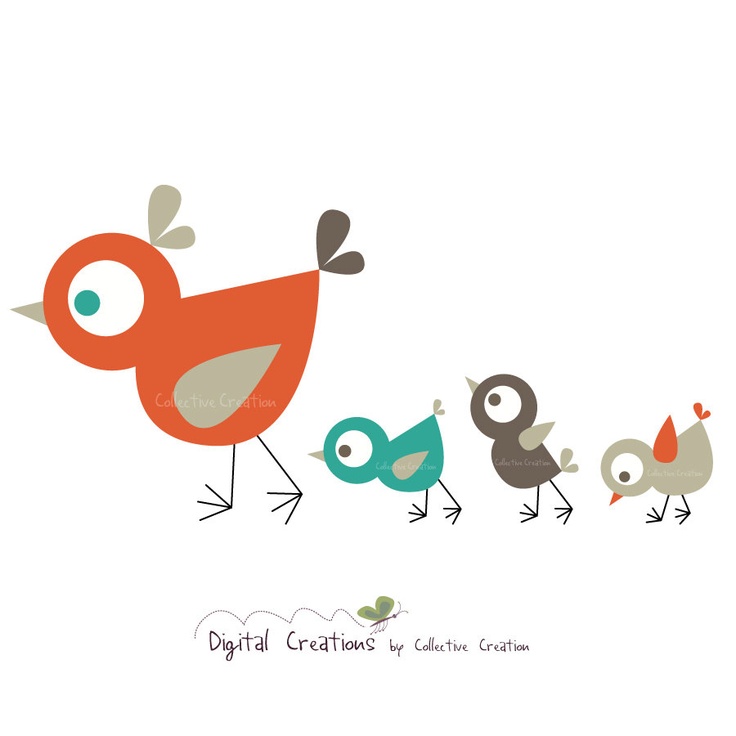 736x736 And Hen Chicksclipart Clipart
