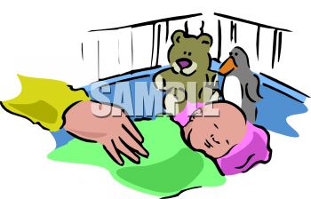 350x224 Clip Art Illustration Of A Baby Sleeping In His Crib