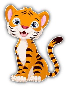 234x300 Funny Tiger Baby Cartoon Car Bumper Sticker Decal 4'' X 5'' Ebay