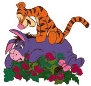 300x284 Free Clipart Picture Of Tigger On Eeyore's Back