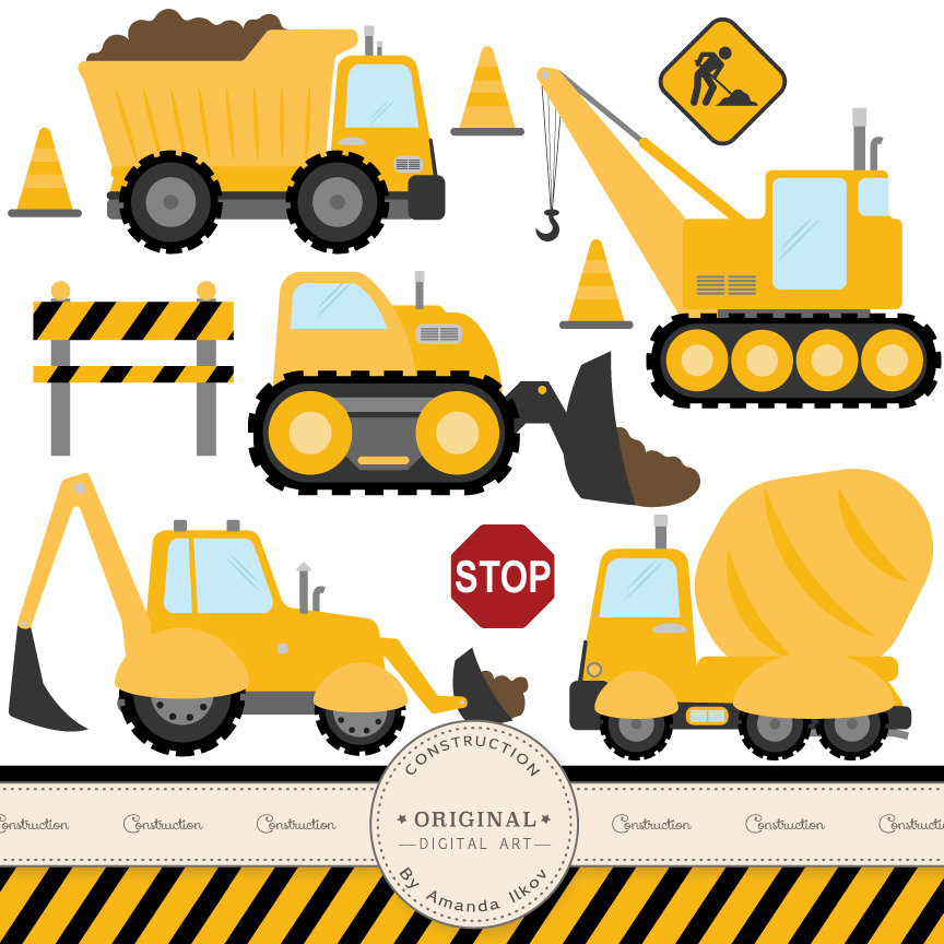 864x864 Construction Trucks Clip Art