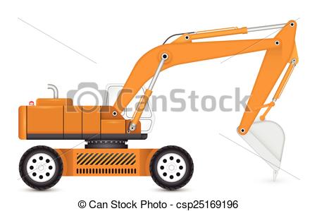 450x299 Illustration Of Backhoe With Tyre Wheel. Eps Vectors