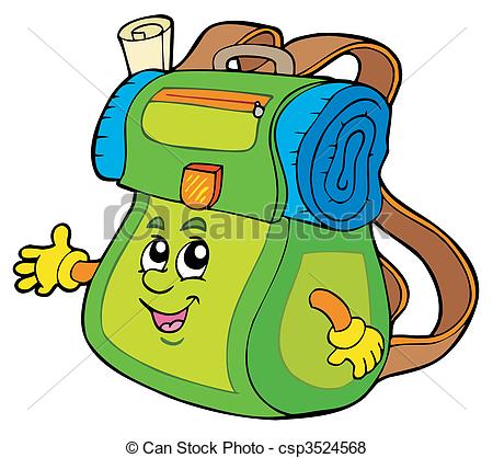 450x418 Cartoon Backpack On White Background