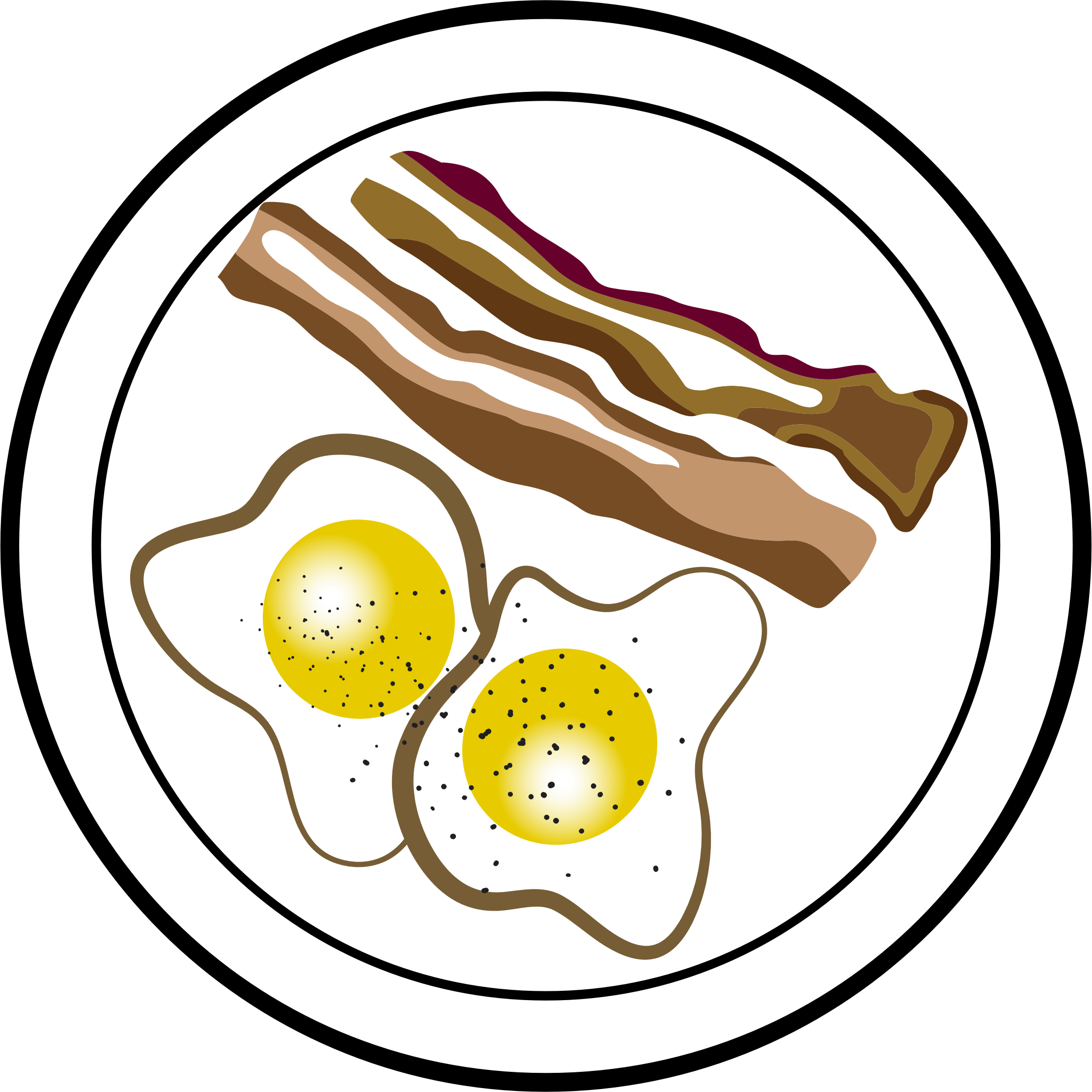 2223x2222 Bacon And Eggs Vector Clipart Image