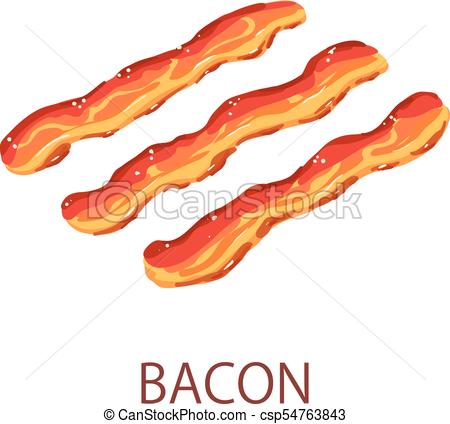 450x424 Bacon Icon, Isometric Style. Bacon Icon. Isometric Eps Vector