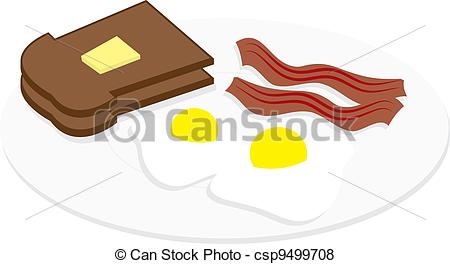 450x264 Eggs And Bacon On Plate Eggs, Bacon And Toast On A Plate Vector