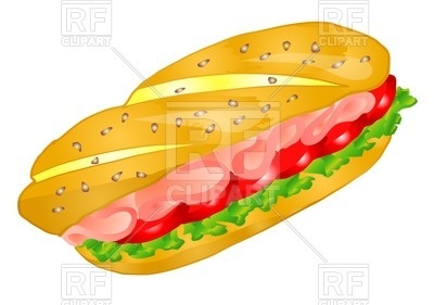 400x281 Sandwich With Bacon Royalty Free Vector Clip Art Image