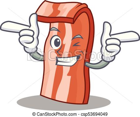 450x376 Wink Bacon Character Cartoon Style Vector Illustration Eps Vector