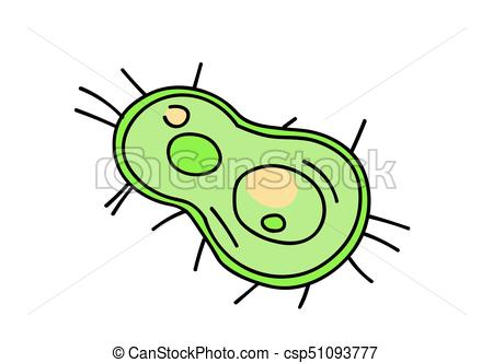 450x332 Bacteria Cartoon Hand Drawn Image. Original Colorful Artwork