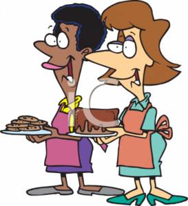 273x300 Clipart Picture Of Two Women With Plates Of Treats