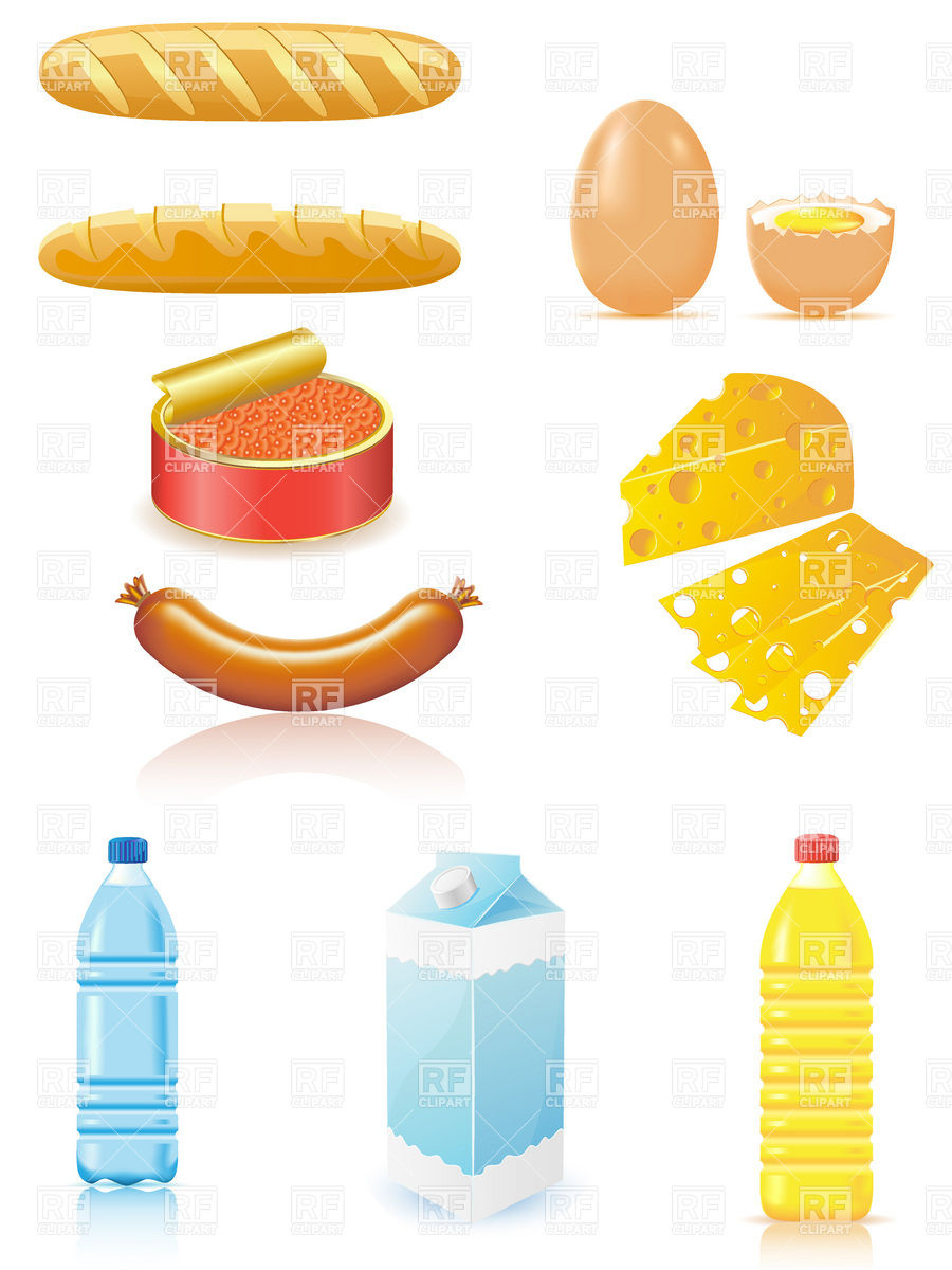 900x1200 Dairy Products And Baked Goods Royalty Free Vector Clip Art Image