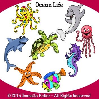 350x350 Fancy Ocean Life Clipart Ocean