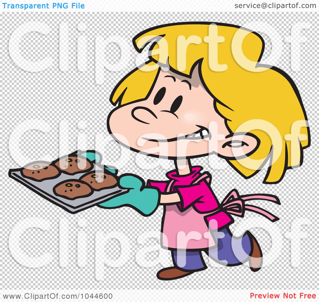 1080x1024 Royalty Free (Rf) Clip Art Illustration Of A Cartoon Girl Baking
