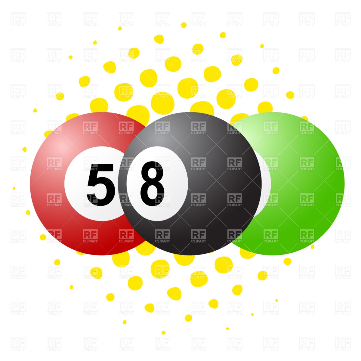 1200x1200 Snooker (Pool) Balls Royalty Free Vector Clip Art Image