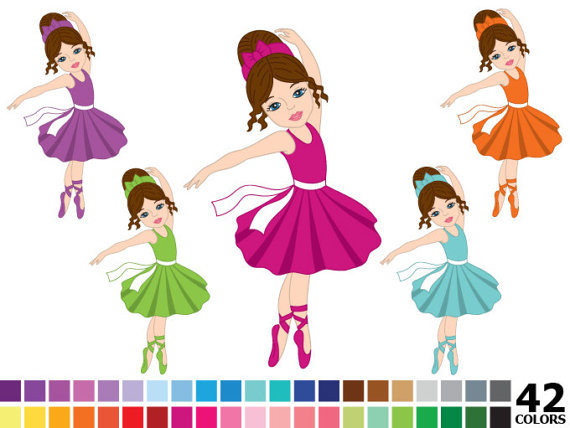 570x428 Rainbow Ballerina Clipart