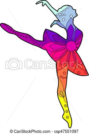 314x470 Ballet Dancer With Transition Colors Vector Eps Vectors