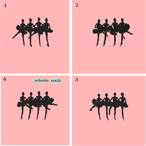 498x500 Vector Clip Art Of Four Dance Moves In Ballet Public Domain Vectors
