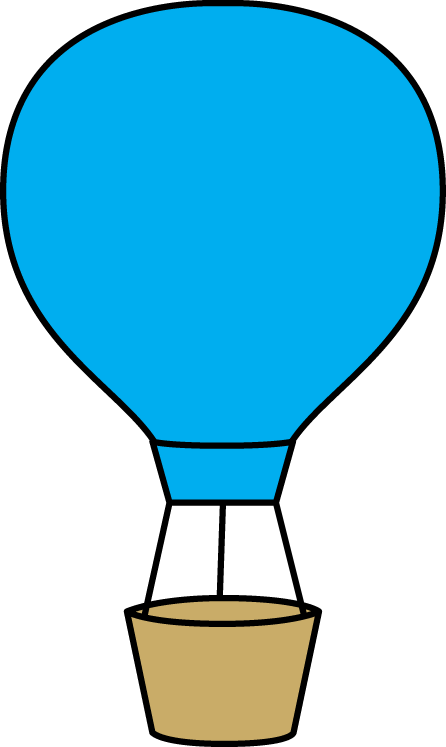 446x747 Blue Hot Air Balloon Clip Art