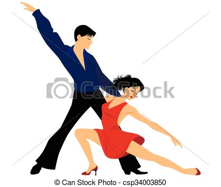 450x380 Vector Illustration Of A Young Couple Dancing Clipart Vector