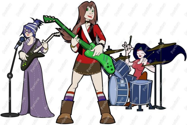 768x514 Girl Band Clipart Girl Rock Band Character Clip Art Royalty Free