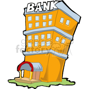 300x300 Royalty Free Cartoon Bank 134356 Vector Clip Art Image