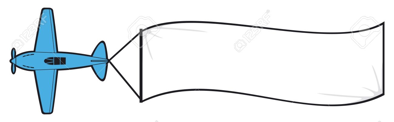 1300x403 Clipart Airplane With Banner Clip