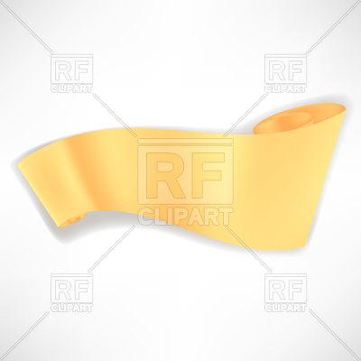 400x400 Yellow Paper Banner (Scroll) Royalty Free Vector Clip Art Image