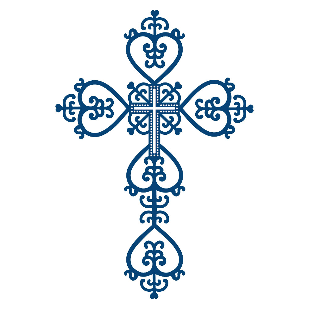 1000x1000 Blue Baptism Cross Clipart