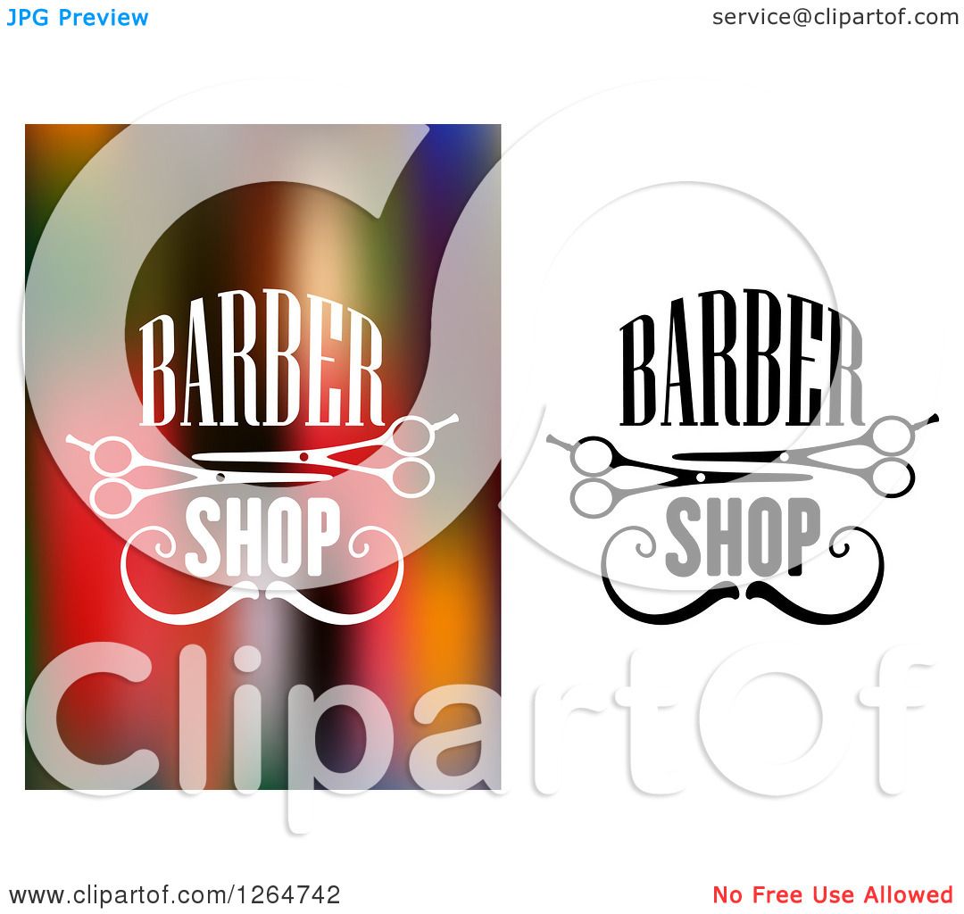 1080x1024 Clipart Of Barber Shop Text With Mustaches And Scissors