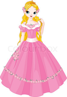 223x320 Illustration Of Beautiful Pink Princess With Rose Stock Vector