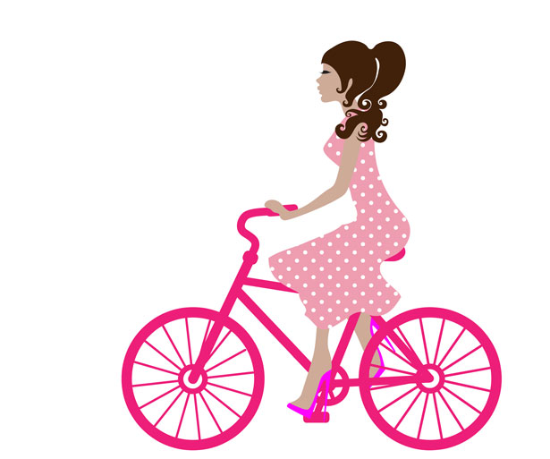 615x513 Girl On Bike Clipart Free Stock Photo