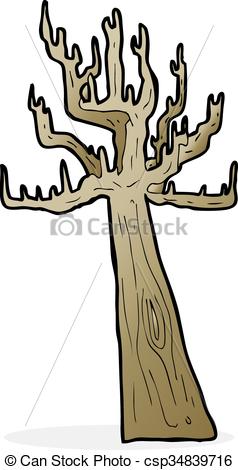 238x470 Old Bare Tree Cartoon Vector Clip Art